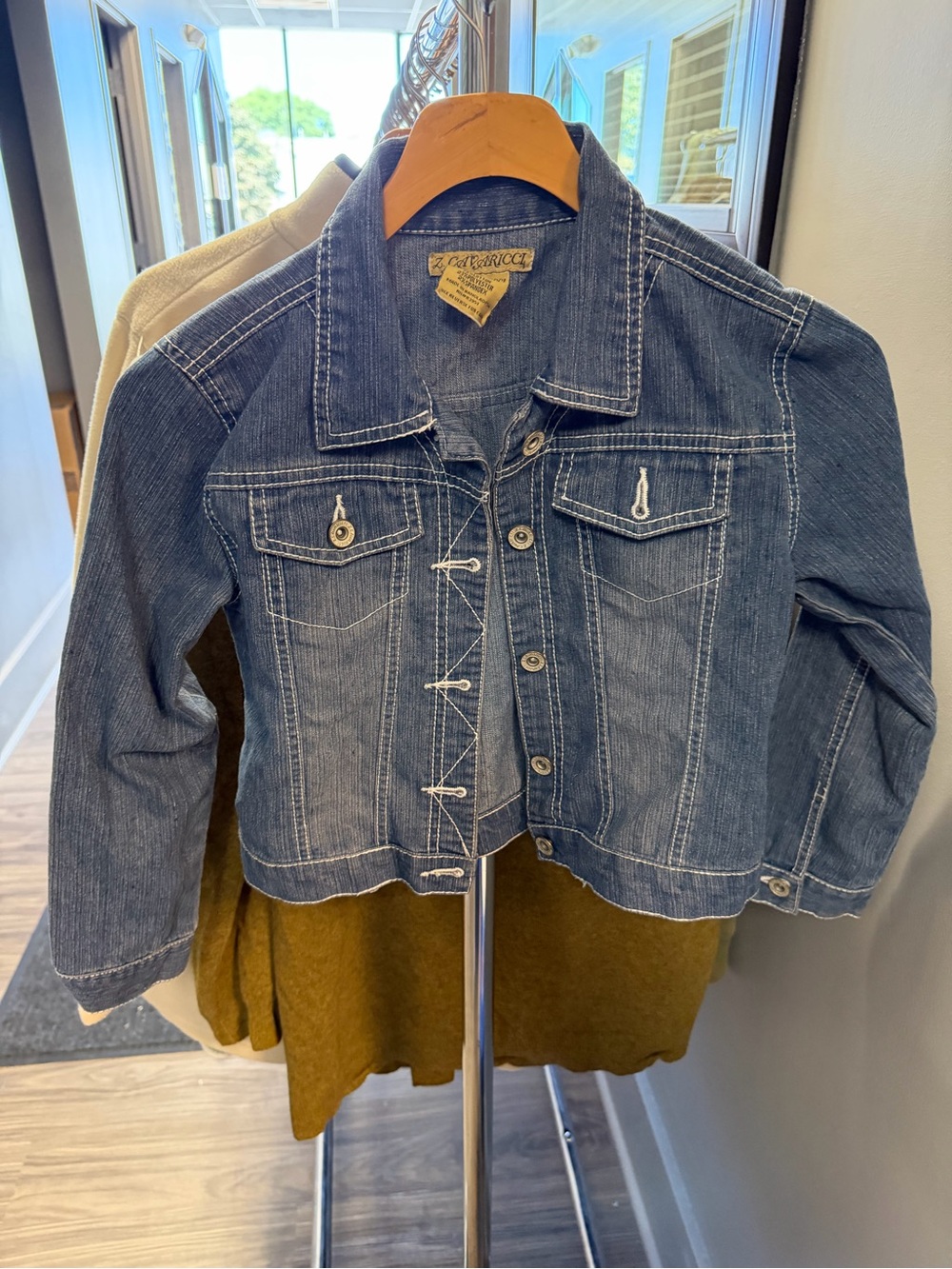 Z. Cavaricci Dark Blue Denim Jacket with Contrast Stitching